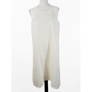 Lbisse XL Linen Blend Cream Off White Sheath Dress NWT